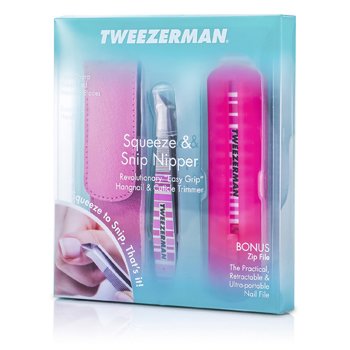 Squeeze & Snip Nipper With Zip File - Pink Stripes
