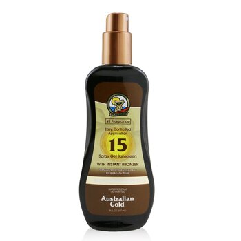 Australian Gold Spray Gel Sunscreen SPF 15 with Instant Bronzer