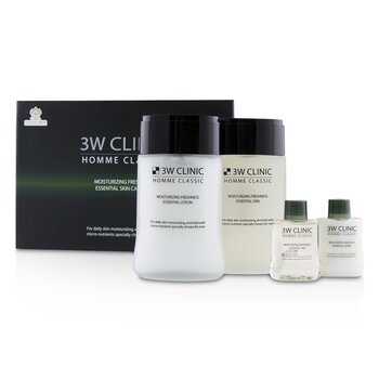 Homme Classic - Moisturizing Freshness Essential Skin Care Set: Essential Skin 150ml+30ml + Essential Lotion 150ml+30ml