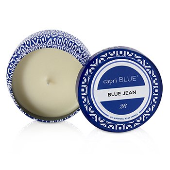 Printed Travel Tin Candle - Blue Jean