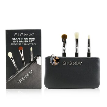 Sigma Beauty Glam N Go Mini Eye Brush Set (3x Brushes + 1x Bag)