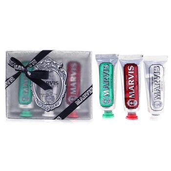 Marvis Travel Set: 1xClassic Strong Mint Toothpaste+1xWhitening Mint Toothpaste+1xCinnamon Mint Toothpaste