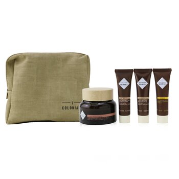 I Coloniali The Potion Of Radiance Set With Pouch: 1x Hydra Brightening - Long Lasting Moisture Cream SPF 15 - 50ml + 1x Hydra Brightening - Perfecting Light Emulsion SPF 15 - 10ml + 1x Hydra Brightening - Pure Radiance Rich Cleansing Milk - 10ml + 