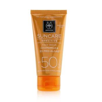 Suncare Sensitive Face Cream with Chamomile & 3D Pro-Algae SPF 50