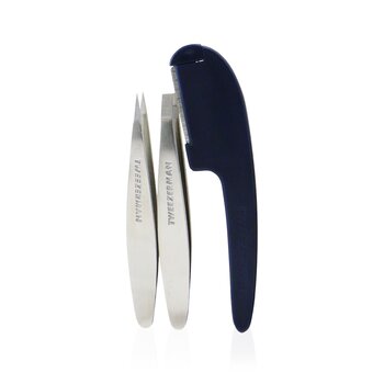 G.E.A.R. Brow Grooming Kit: Mini Flat Tweezers + Mini Point Tweezers + Facial Razor + Case