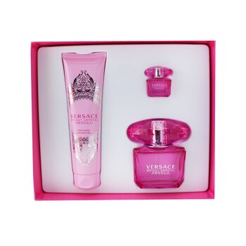 Versace Bright Crystal Absolu Coffret: Eau De Parfum Spray  90ml + Shower Gel  150ml + Eau De Parfum 5ml