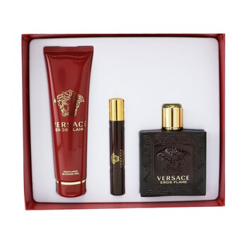 Versace Eros Flame Coffret: Eau De Parfum Spray 100ml + Eau De Parfum Spray 10ml + Shower Gel 150m