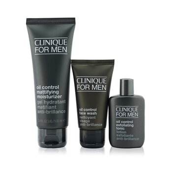 Great Skin For Men Oil Control 3-Pieces Set : Face Wash 50ml +  Exfoliating Tonic 30ml + Mattifying Moisturizer 100ml