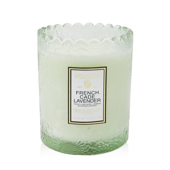 Scalloped Edge Candle -  French Cade Lavender