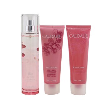 Rose De Vigne Christmas Coffret: Fresh Fragrance Spray 50ml + Shower Gel 50ml + Body Lotion 50ml (Pink Line)