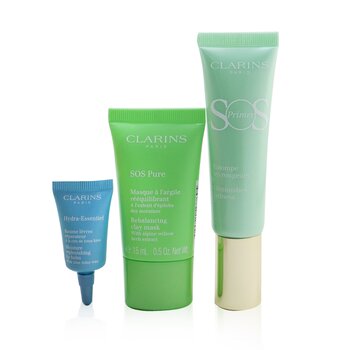 SOS Beaute Set (1x Primer 30ml + 1x Mask 15ml + 1x Lip Balm 3ml) - 04 Green