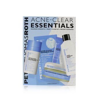 Acne-Clear Essentials 5-Piece Acne Kit: Wash 57ml+Correction Pads 20 pcs+Moisturizer 20ml+Treatment 7.5ml+Clear Dots 12 dots (Exp. Date: 08/2021)