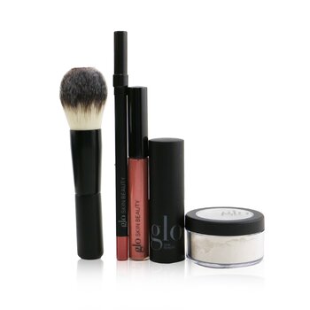 Ready, Set, Kiss Touch Up Kit (1x Mini Setting Powder, 1x Lip Pencil, 1x Lipstick, 1x Lip Gloss, 1x Brush)