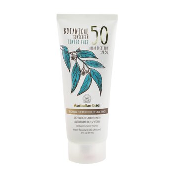 Australian Gold Botanical Sunscreen SPF 50 Tinted Face BB Cream - Rich to Deep