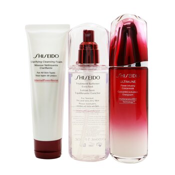 Shiseido Ultimune Defend Daily Care Set: Ultimune Power Infusing Concentrate 100ml + Clarifying Cleansing Foam 125ml + Treatment Softener Enriched 150ml