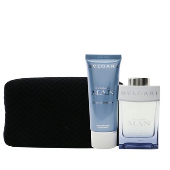 Man Glacial Essence Coffret: Eau De Parfum Spray 100ml/3.4oz + After Shave Balm 100ml/3.4oz + Pouch (X'mas Edition)