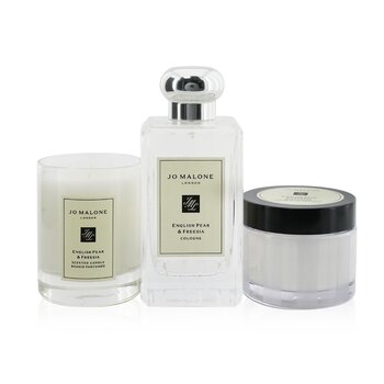 English Pear & Freesia Coffret: Cologne Spray 100ml/3.4oz + Body Cream 50ml/1.7oz + Scented Candle 4.78cm/1.88inches (Height)