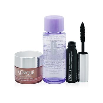 Clinique Eye Favourites Set: All About Eyes 15ml+ Take The Day Off Makeup Remover 50ml+ High Impact Mascara 3.5ml+ Bag