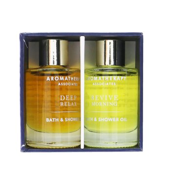 Aromatherapy Associates Perfect Partners Duo (Deep Relax Bath & Shower Oil, Revive Morning Bath & Shower Oil)