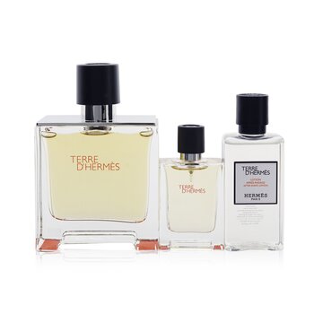 Terre D'Hermes Coffret: Pure Parfum Spray 75ml + Pure Parfum Spray 12.5ml + After-Shave Lotion 40ml
