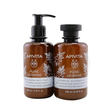 Apivita Relaxing Treats Euphoria & Softness Set: Pure Jasmine Shower Gel 250ml+ Pure Jasmine Moisturizing Body Milk 200ml