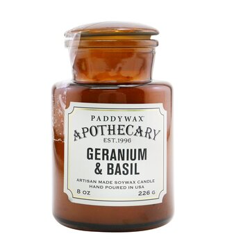 Paddywax Apothecary Candle - Geranium & Basil