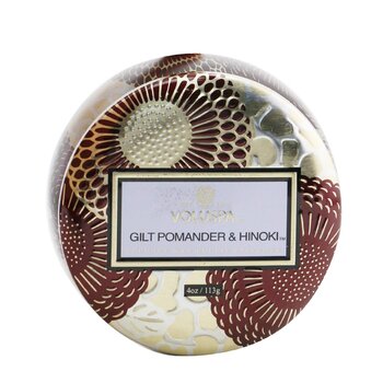 Voluspa Mini Tin Candle - Gilt Pomander & Hinoki