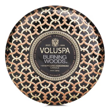 Voluspa 3 Wick Decorative Tin Candle - Burning Woods