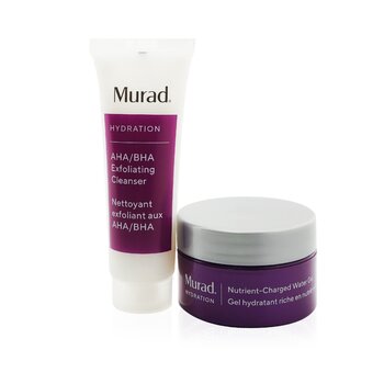 Murad You Dew You Set: Nutrient-Charged Water Gel 15ml + AHA/BHA Exfoliating Cleanser 30ml