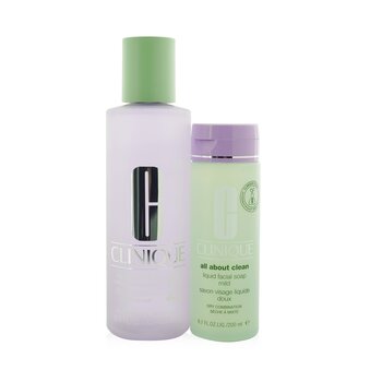 Clinique Clarifying Lotion 2 Set: Clarifyin/g Lotion 2 400ml+ All About Clean Liquid Facial Soap Mild 200ml