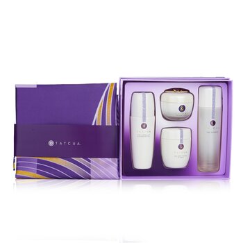 Tatcha Ritual For Firm Skin Set: Camellia Cleansing Oil 150ml + Essence 150ml + Silk Cream 50ml + Rice Polish 60g