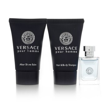 Versace Versace Pour Homme Set: Eau De Toilette 5ml + Hair & Body Shampoo 25ml + After Shave Balm 25ml