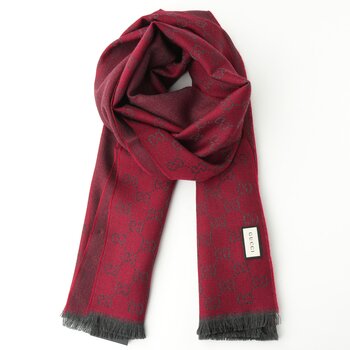 HALF GG LOGO WOOL SCARF 344994