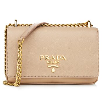 Prada Prada Plain Leather Logo Handbag 1BD144