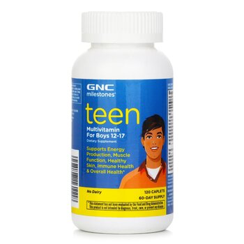 GNC MILESTONES® TEEN Mulitivitamin for 12 - 17 Boys  - 120 Capsules