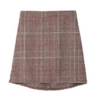 Check Wool Mini Skirt