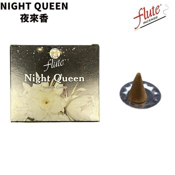 flute Natural Handmade India Incense Cone- Night Queen – 10 pieces