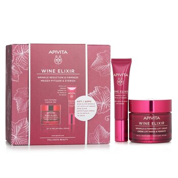 Apivita Wine Elixir Wrinkle Reduction & Firmness (Rich Texture) Gift Set: Rich Cream 50ml+ Eye & Lip Cream 15ml (Exp. Date: 01/2024)