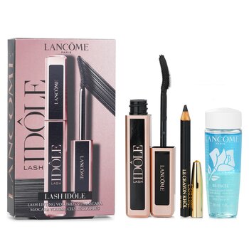 Lancome Lash Idole Mascara Set: Volumizing Mascara 8ml + Le Crayon Khol - No. 01 Black 0.7g + Non-Oily Instant Cleanser 30ml 942911