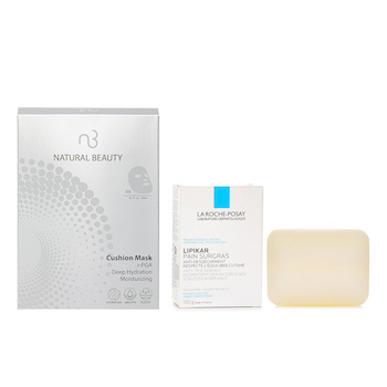 La Roche Posay La Roche Posay Lipikar Surgras Cleansing Bar(Random Packaging) 150g X Natural Beauty r-PGA Deep Hydration Moisturizing Cushion Mask (Exp Date: 01/2026) 6x 20ml
