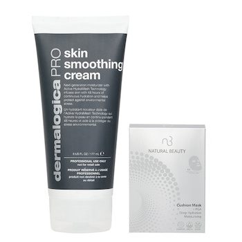 Dermalogica Dermalogica Skin Smoothing Cream PRO (Salon Size) 177ml X Natural Beauty r-PGA Deep Hydration Moisturizing Cushion Mask (Exp Date: 01/2026) 6x 20ml